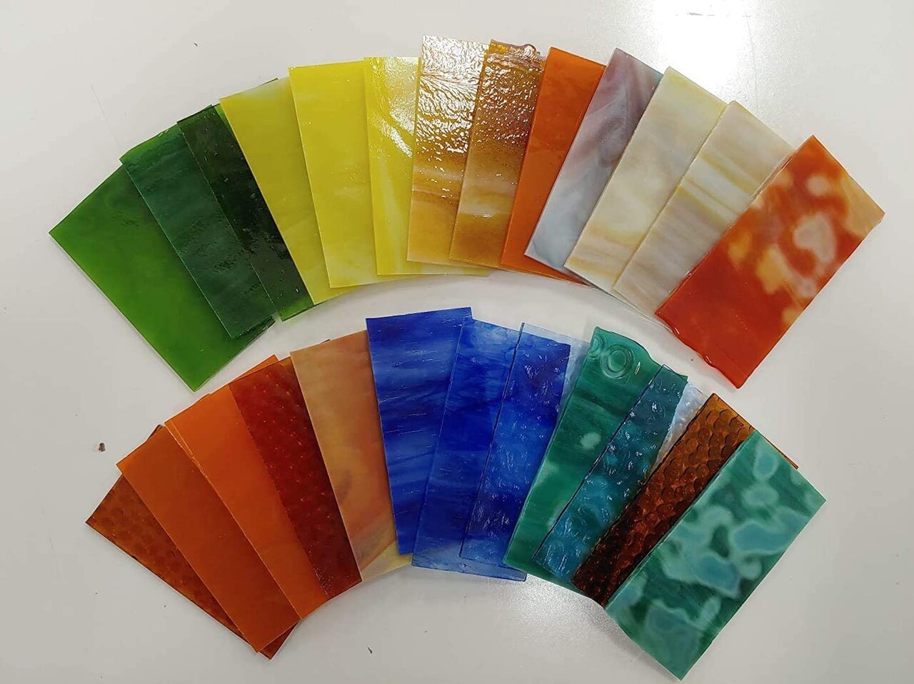 Mosaic Glass Sheets - 2"x4" Stained Glass Sheet - Variety Pack